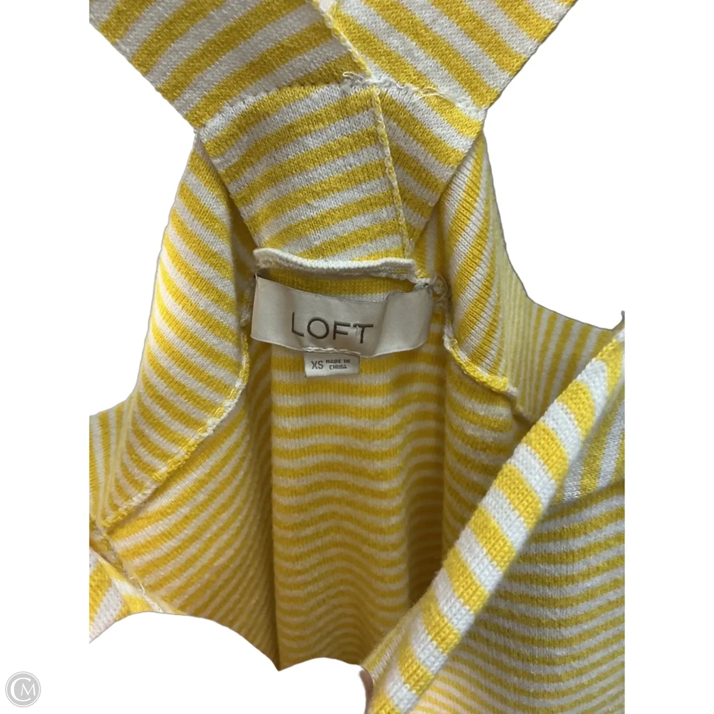 Top Sleeveless By Loft In Yellow, Size: Xs
