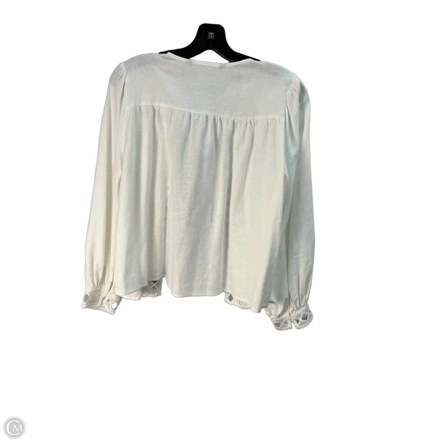 Top Long Sleeve By Zara In White, Size: S