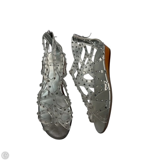 Sandals Designer By Stuart Weitzman In Silver, Size: 6.5