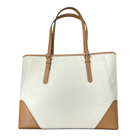 Handbag Designer By Michael Kors In Brown & Cream, Size:Large