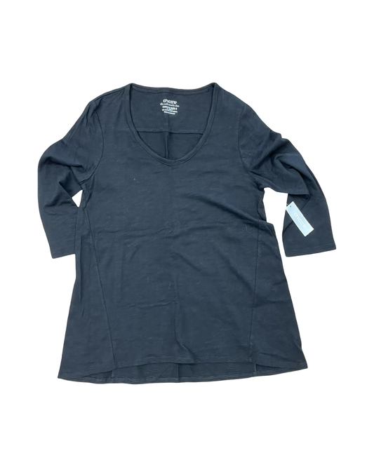 Top 3/4 Sleeve By Chicos In Black, Size:S