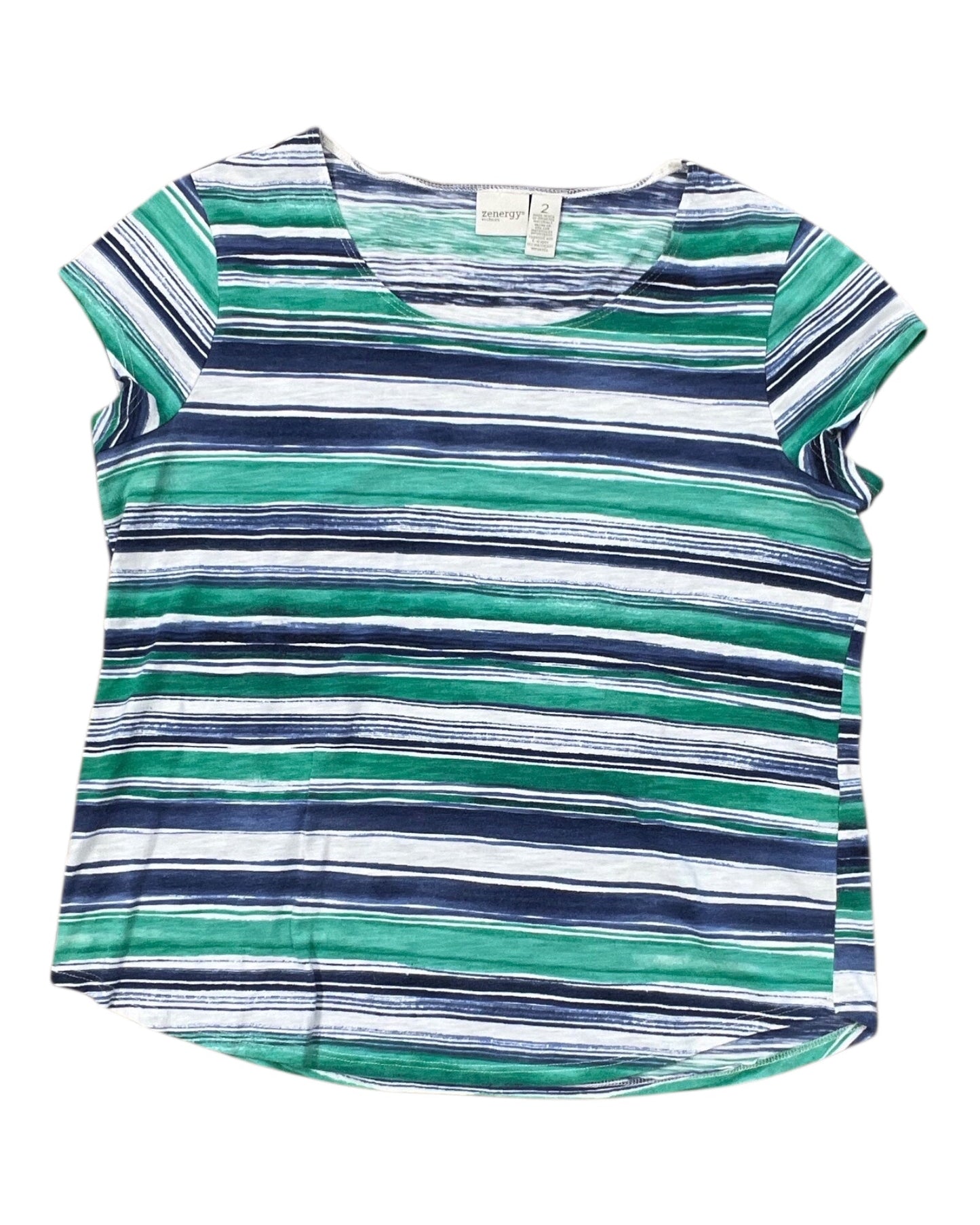 Top Ss By Zenergy By Chicos In Blue & Green, Size:L