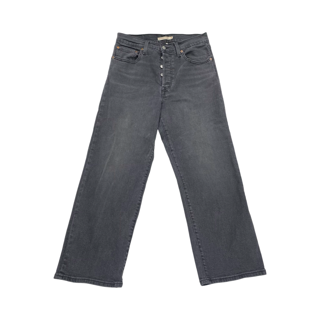 Jeans Straight By Levis In Black, Size:10