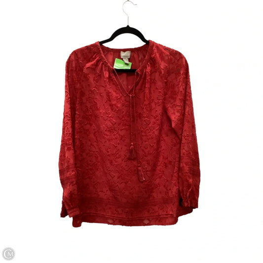 Top Long Sleeve By Chicos In Red, Size: 0