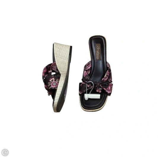 Sandals Heels Wedge By Brighton In Brown, Size: 8.5
