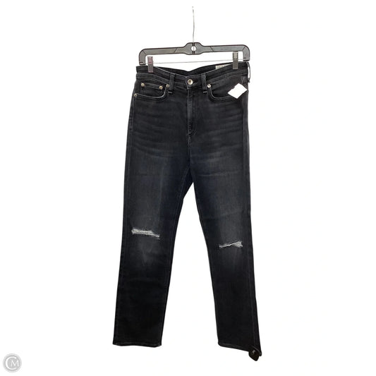 Jeans Straight By Rag & Bones Jeans In Black Denim, Size: 4
