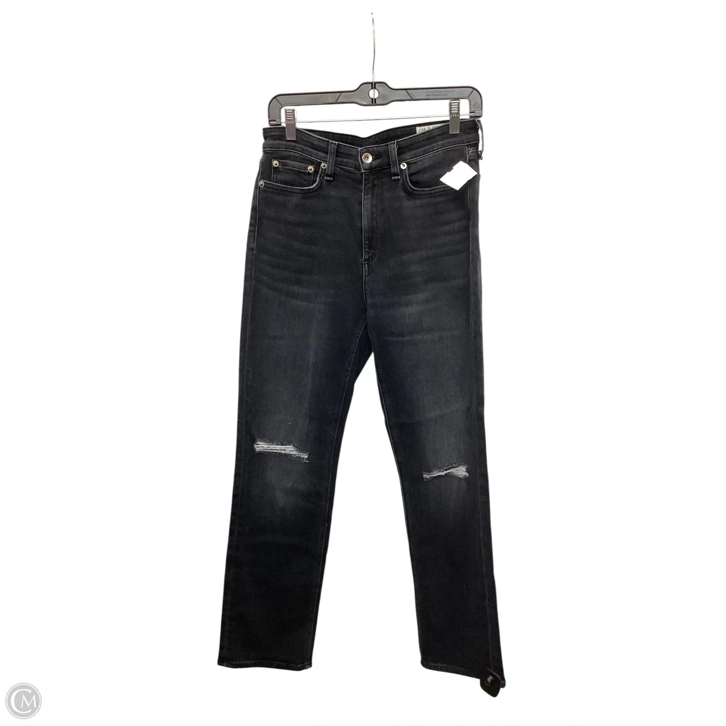 Jeans Straight By Rag & Bones Jeans In Black Denim, Size: 4