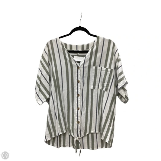 Top Short Sleeve By Time And Tru In Multi-colored, Size: Xl