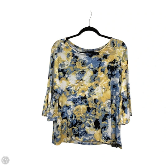 Top Long Sleeve By New Directions In Multi-colored, Size: L