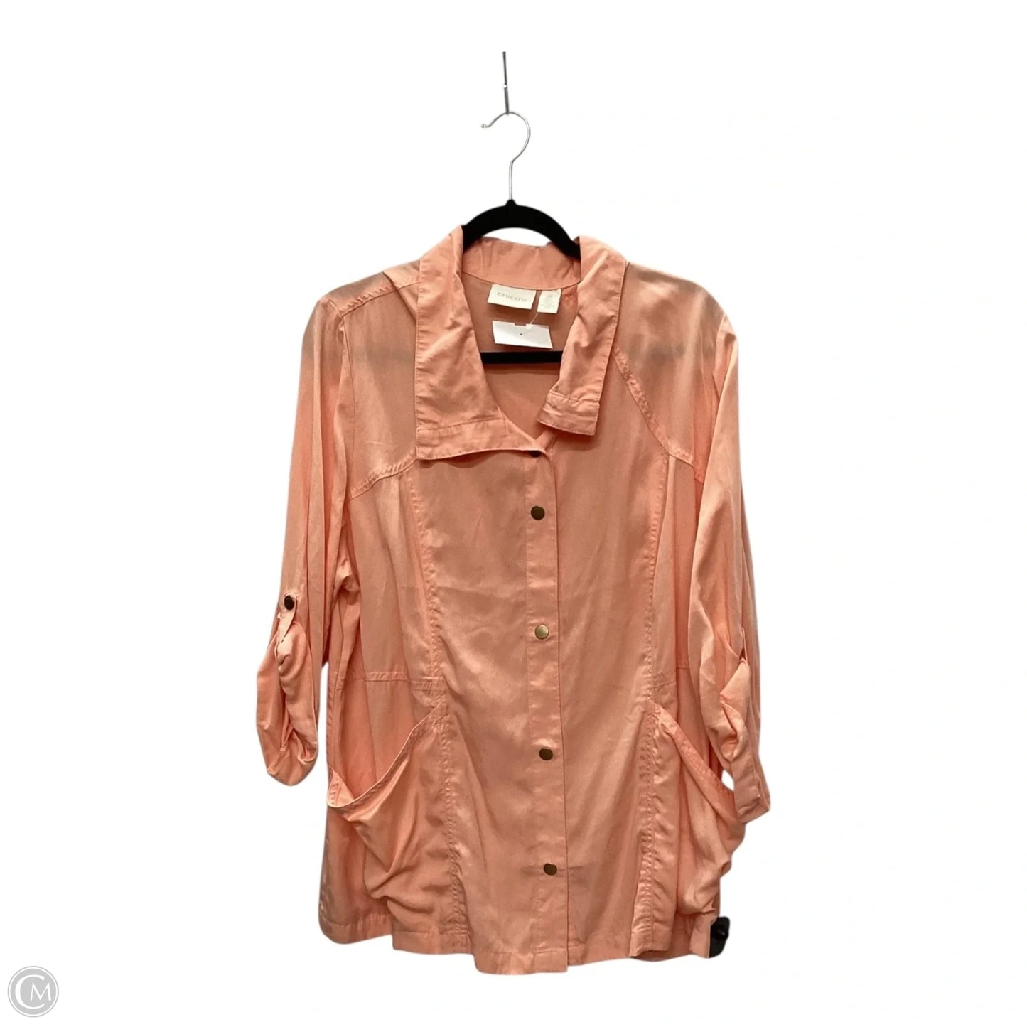 Top Long Sleeve By Chicos In Orange, Size: Xl