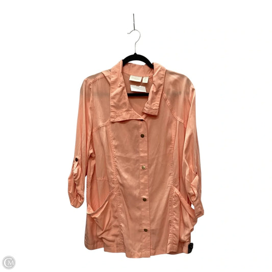 Top Long Sleeve By Chicos In Orange, Size: Xl