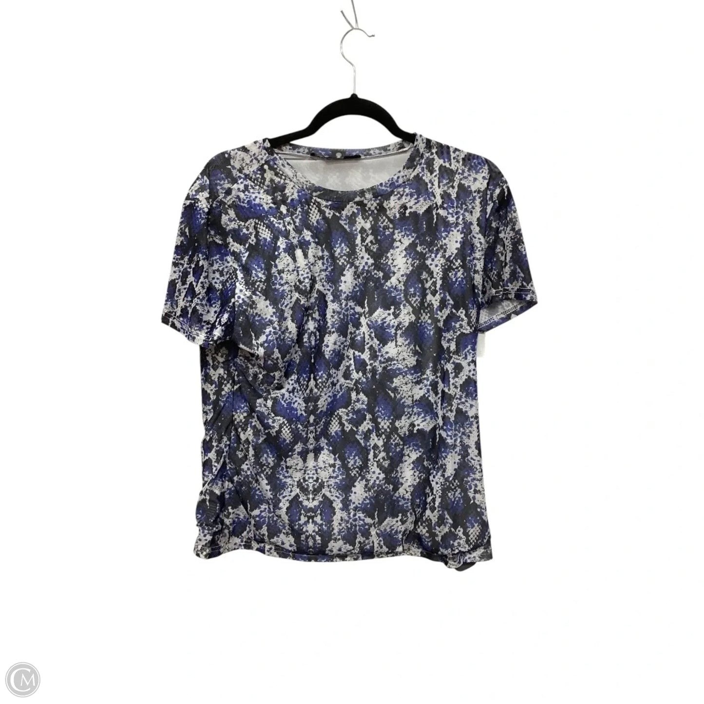 Top Short Sleeve By New York And Co In Snakeskin Print, Size: Xl