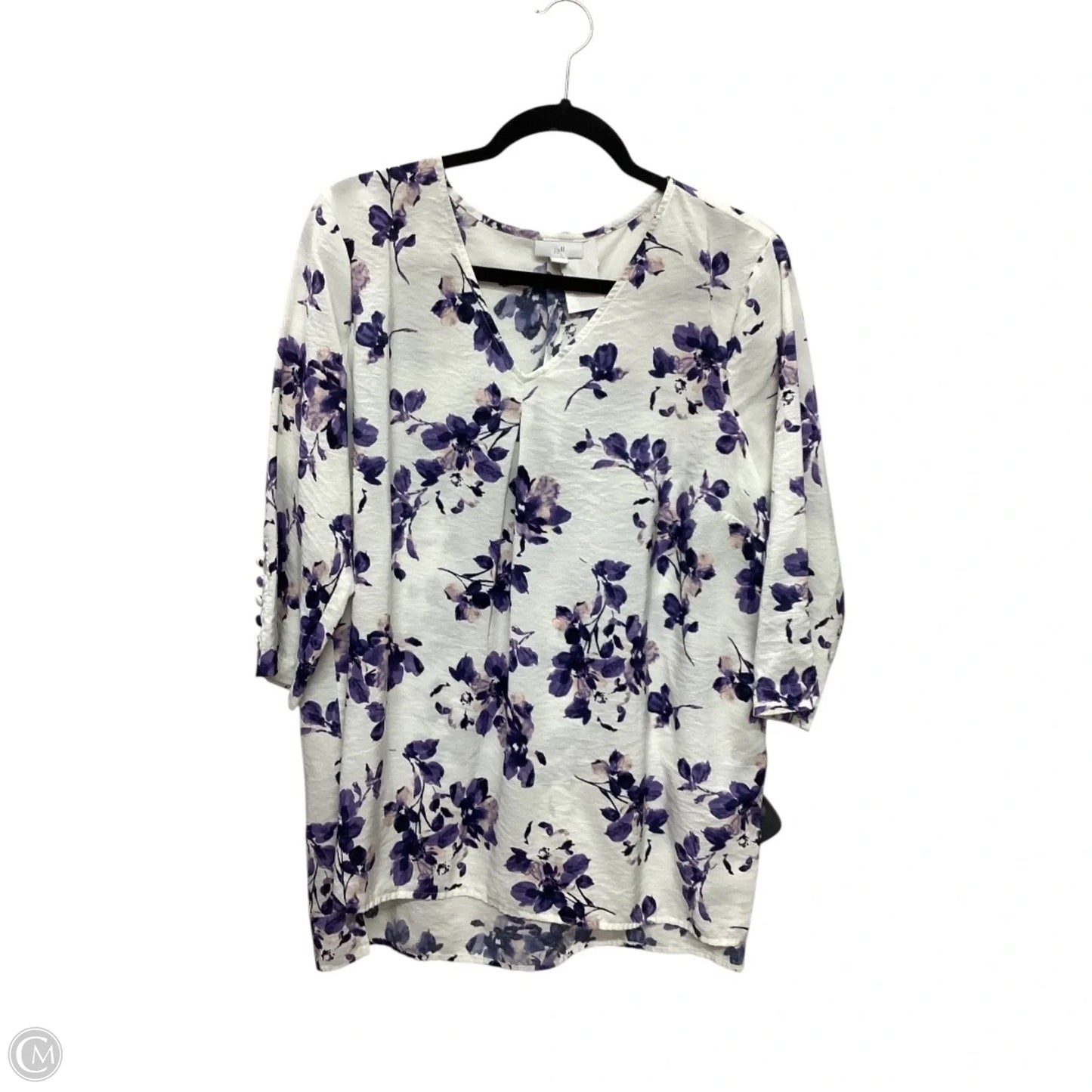 Top Long Sleeve By J. Jill In Floral Print, Size: Lp