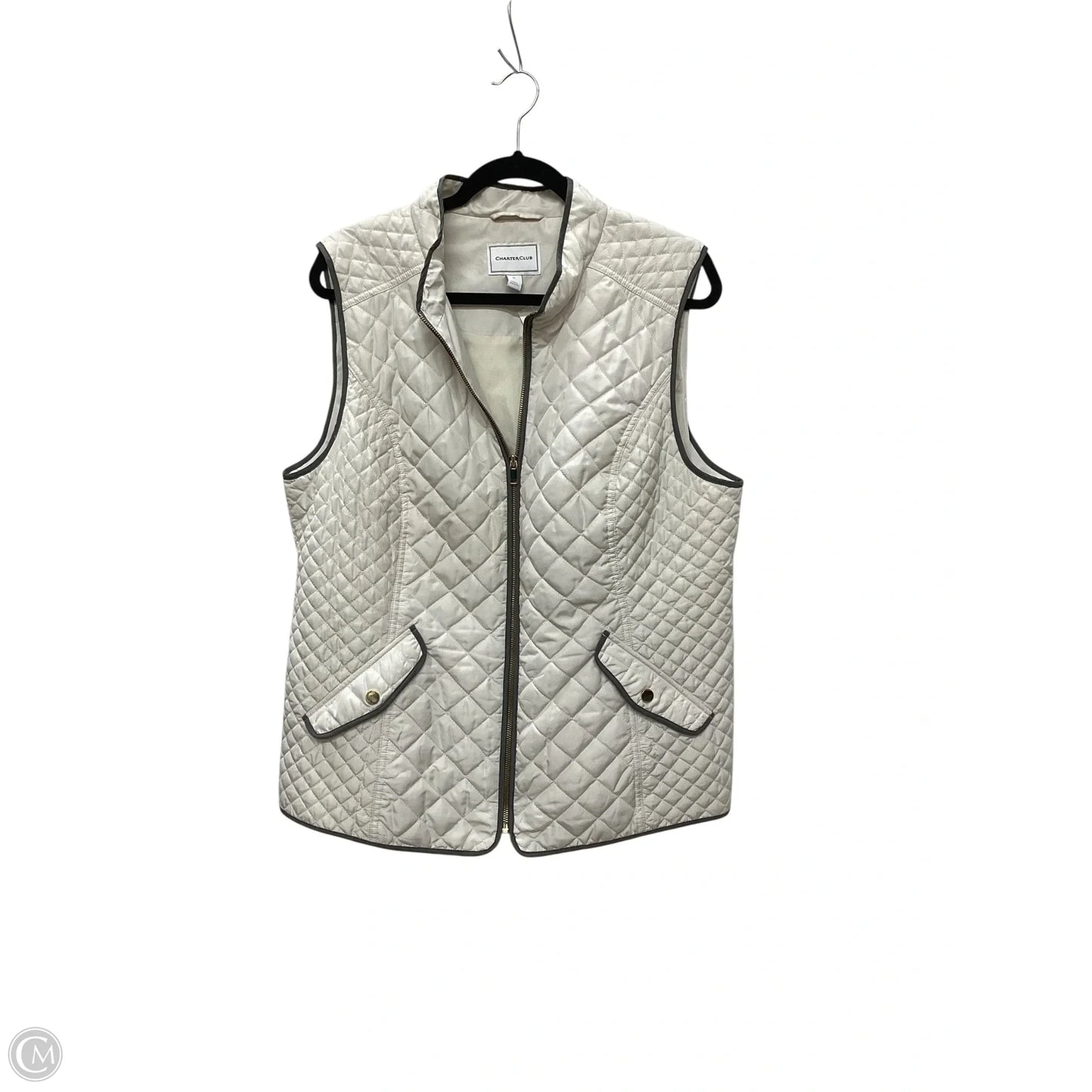 Vest Puffer & Quilted By Charter Club In Cream, Size: Xl