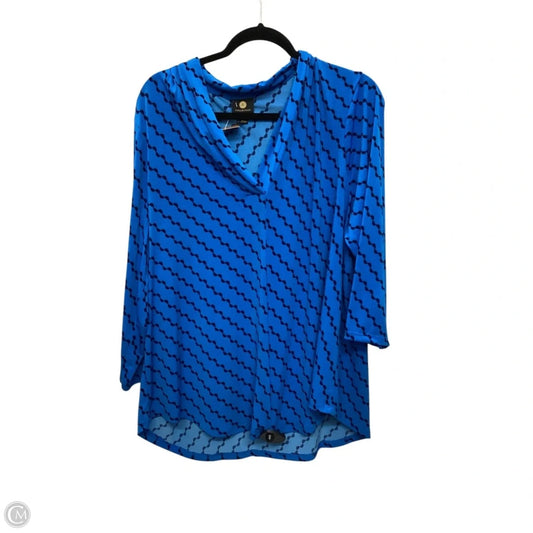 Top 3/4 Sleeve By Jm Collections In Blue, Size: 2x
