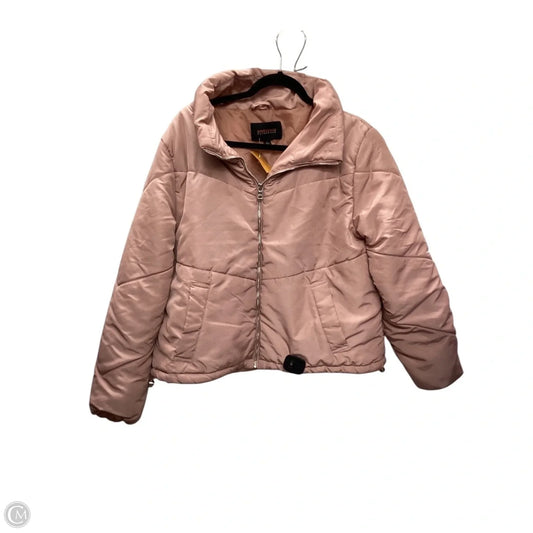 Jacket Puffer & Quilted By Ambiance Apparel In Pink, Size: L