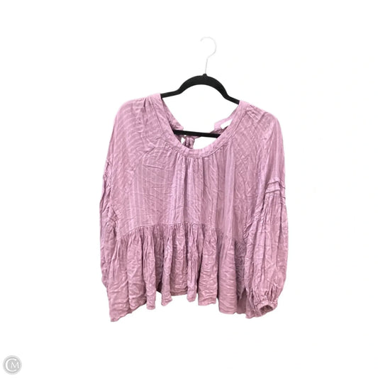 Top Long Sleeve By Mustard Seed In Purple, Size: L