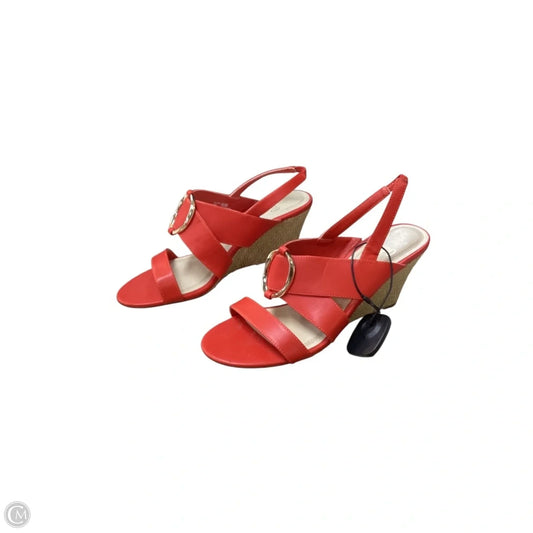 Sandals Heels Wedge By Impo In Red, Size: 9.5
