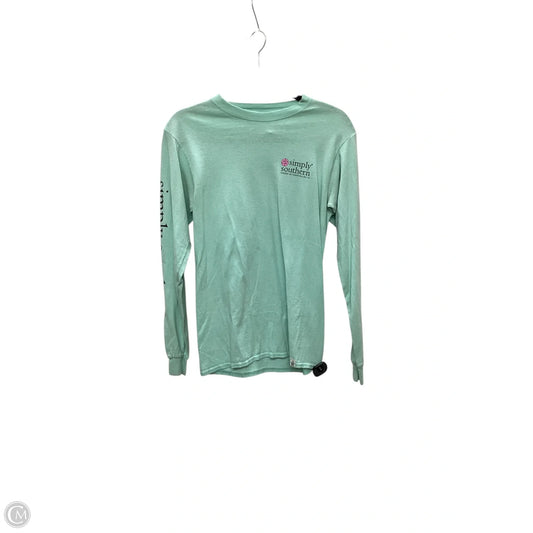 Top Long Sleeve Basic By Simply Southern In Green, Size: S
