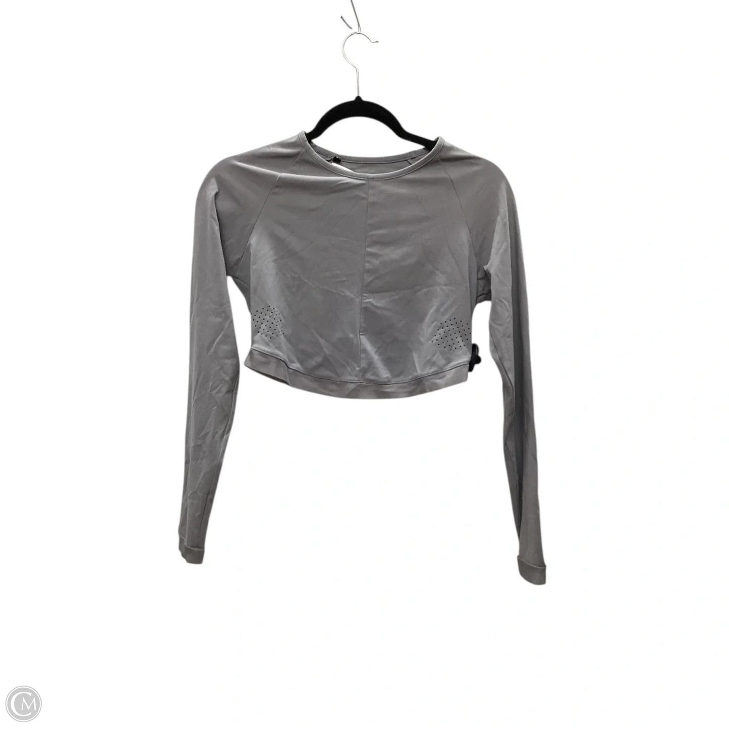 Athletic Top Long Sleeve Crewneck By Gym Shark In Grey, Size: M