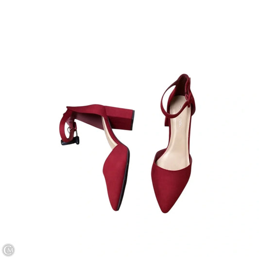 Shoes Heels Block By Solanz In Red, Size: 8.5