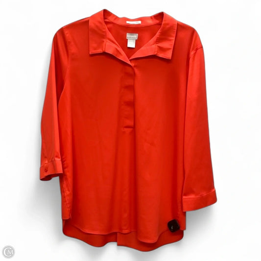 Top Long Sleeve By Chicos In Red, Size: M