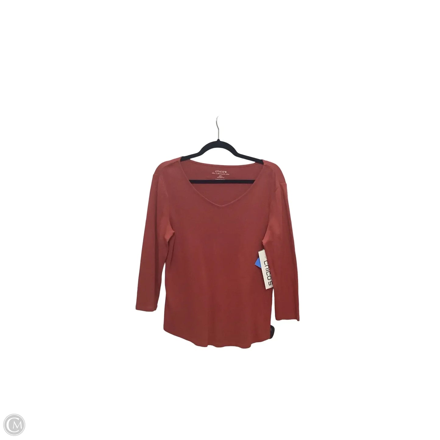 Top Long Sleeve Basic By Chicos In Orange, Size: M