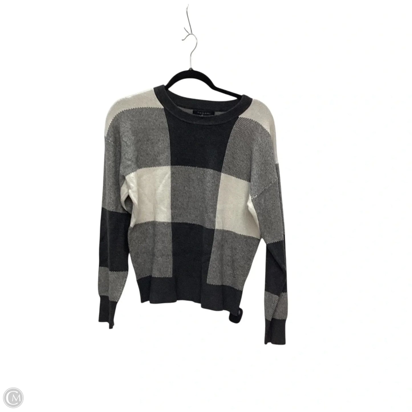 Sweater By Tahari By Arthur Levine In Grey, Size: L