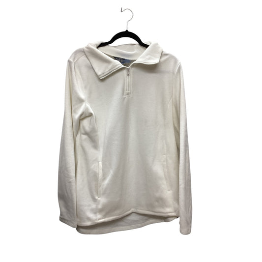 Jacket Fleece By Eddie Bauer In White, Size: L