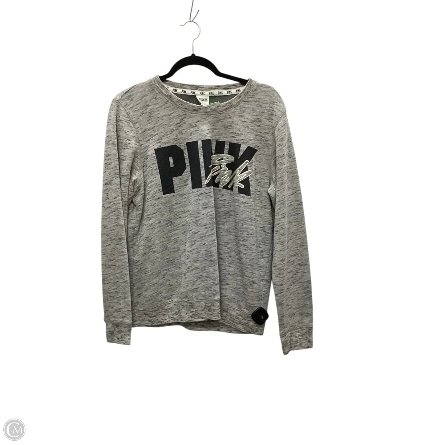 Sweatshirt Crewneck By Pink In Grey, Size: M