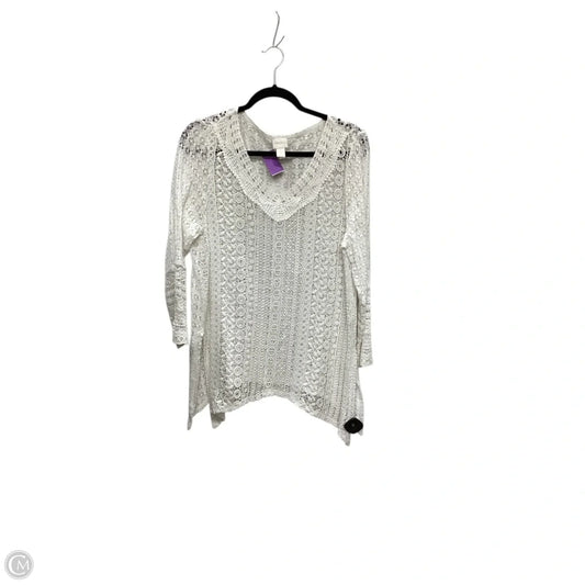 Top Long Sleeve By Chicos In White, Size: M