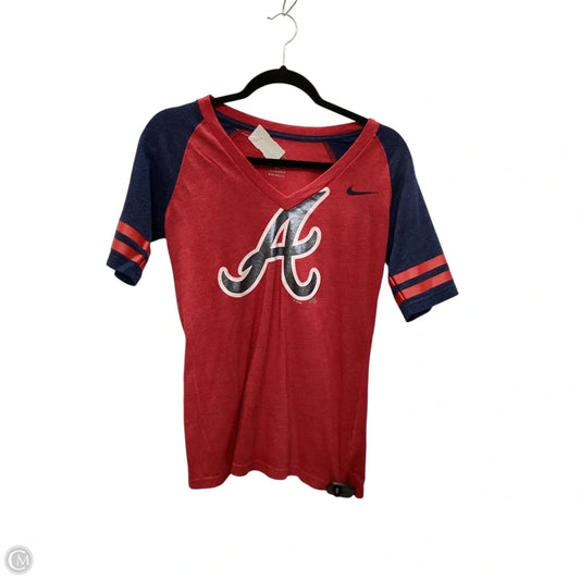 Top Short Sleeve By Nike In Blue & Red, Size: M