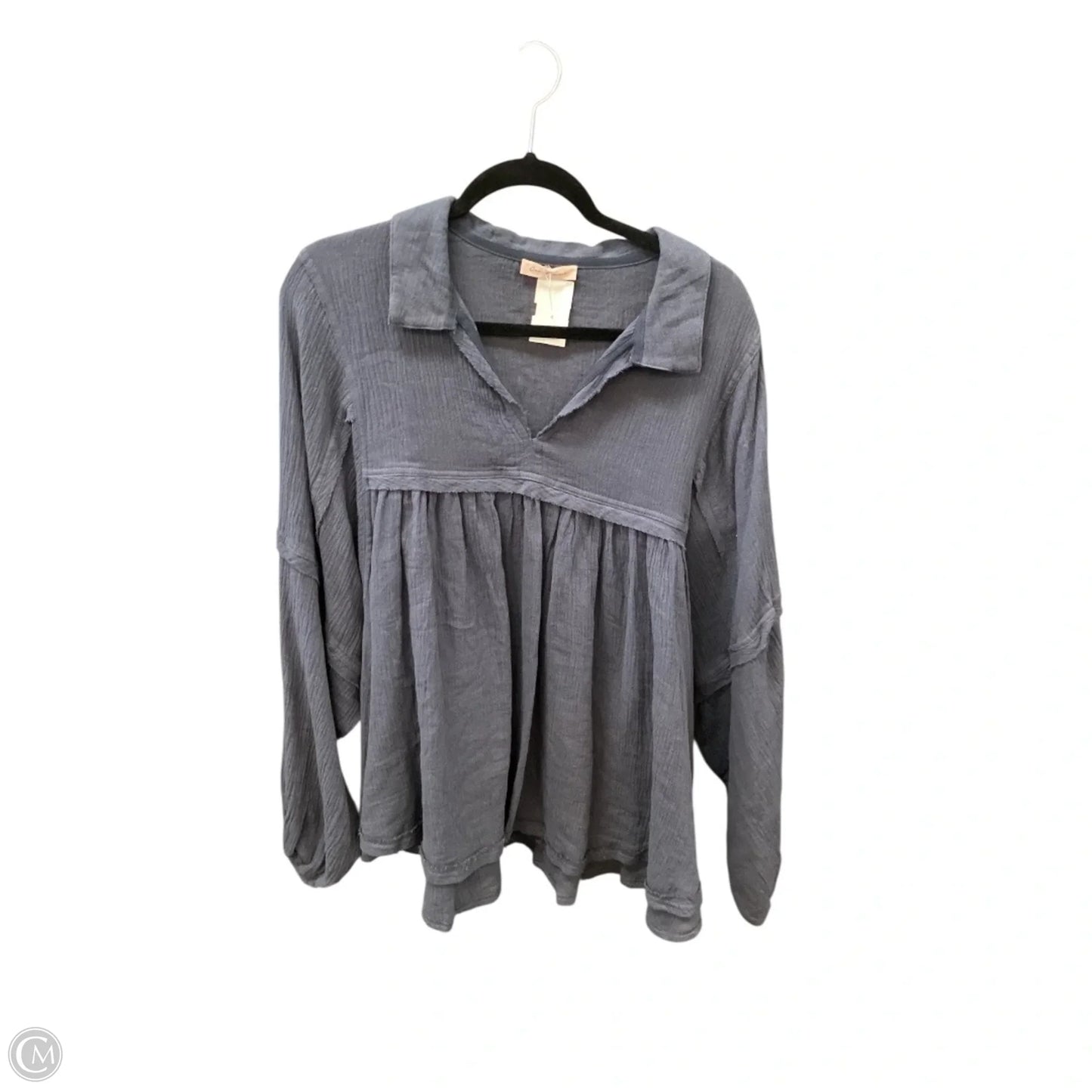Top Long Sleeve By Ces Femme In Blue, Size: M
