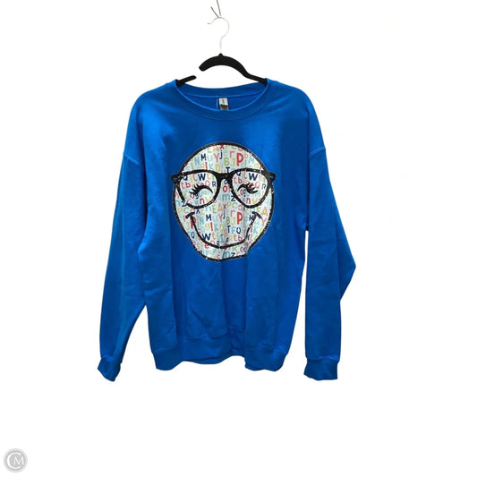 Sweatshirt Crewneck By Gildan In Blue, Size: L