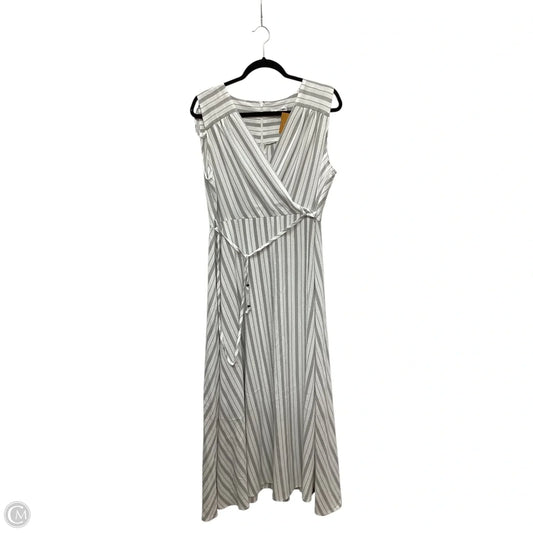 Dress Casual Maxi By Calvin Klein In Striped Pattern, Size: 16