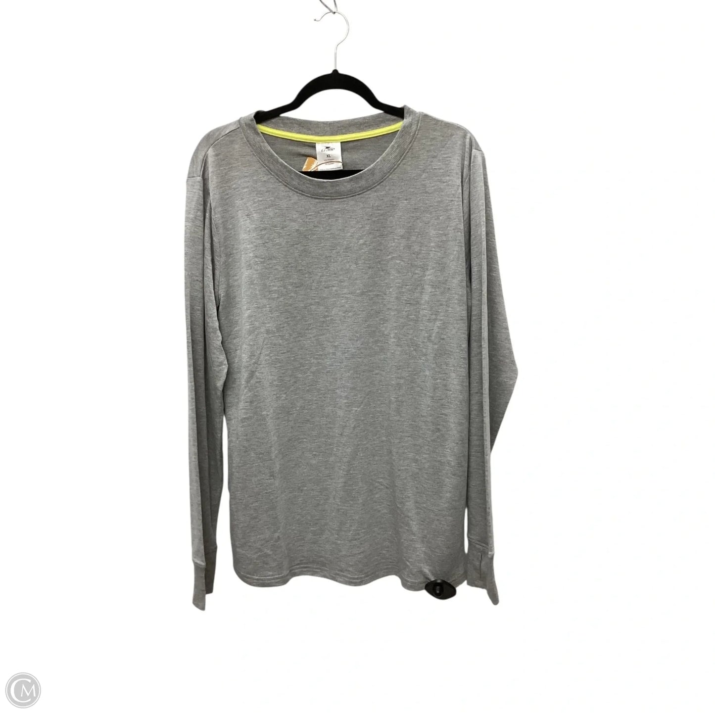 Athletic Top Long Sleeve Crewneck By Crane In Grey, Size: Xl