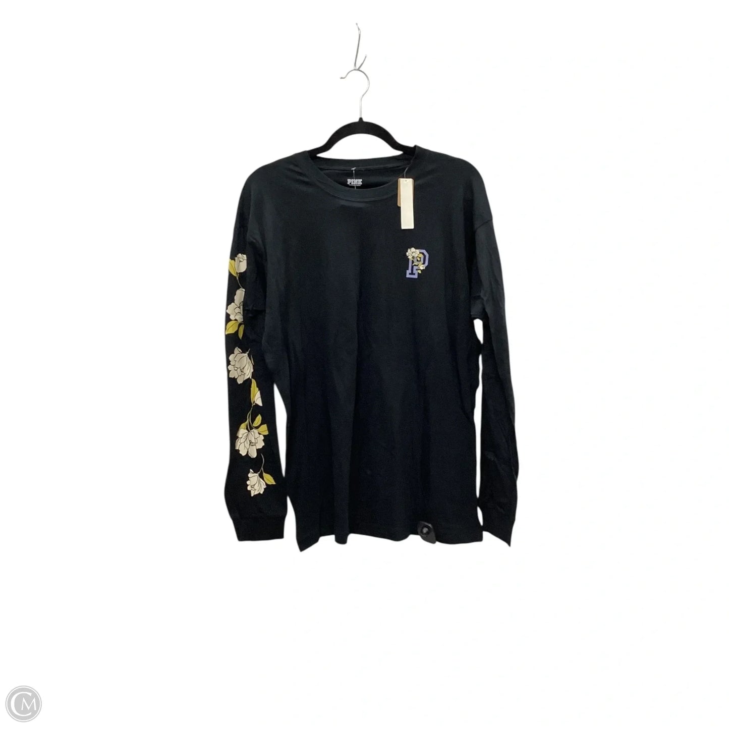 Top Long Sleeve By Pink In Black, Size: L