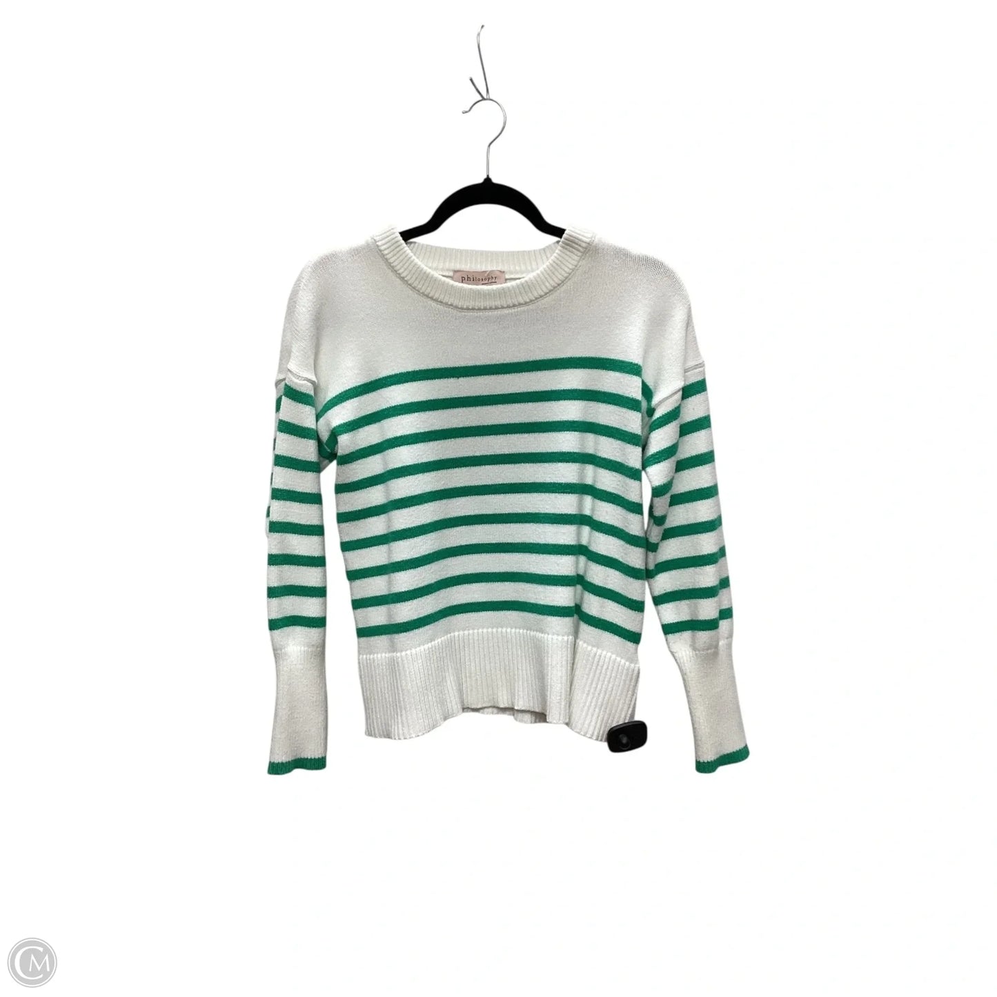 Sweater By Philosophy In Green & White, Size: Sp