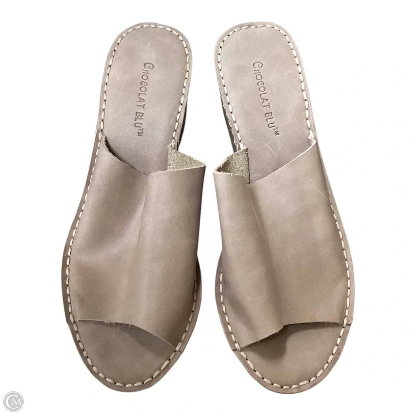 Sandals Heels Wedge By Clothes Mentor In Brown, Size: 6.5