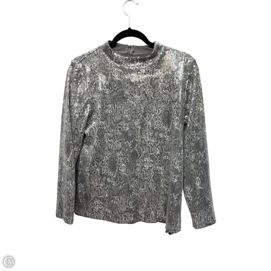 Top Long Sleeve By Chicos In Silver, Size: M