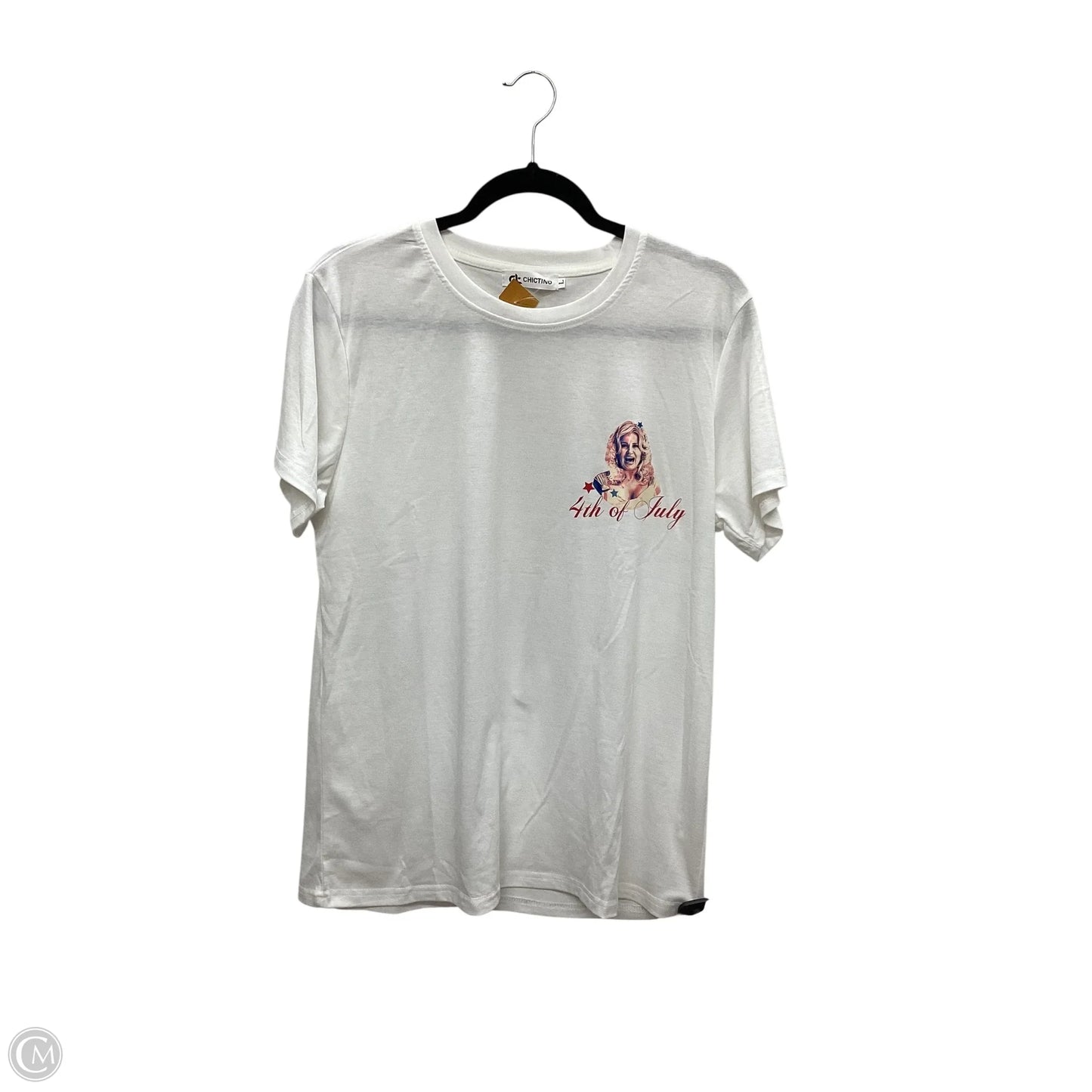 Top Short Sleeve By Clothes Mentor In White, Size: L