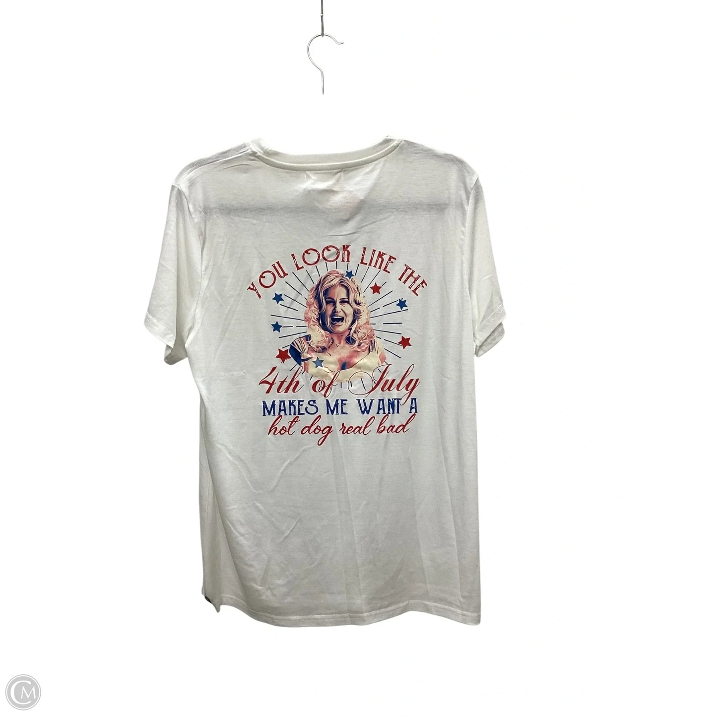 Top Short Sleeve By Clothes Mentor In White, Size: L