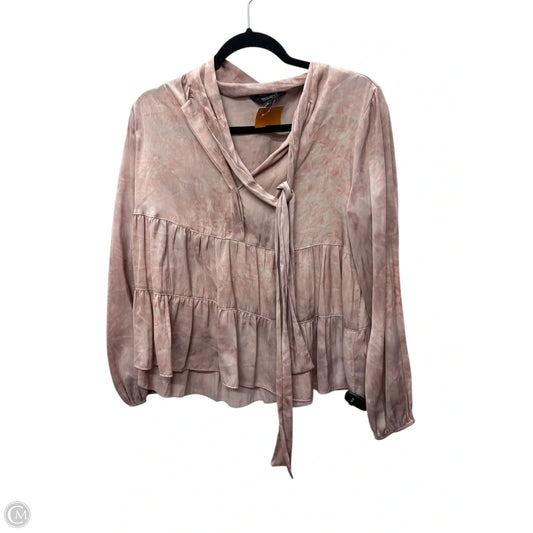 Blouse Long Sleeve By Simply Vera In Pink, Size: S