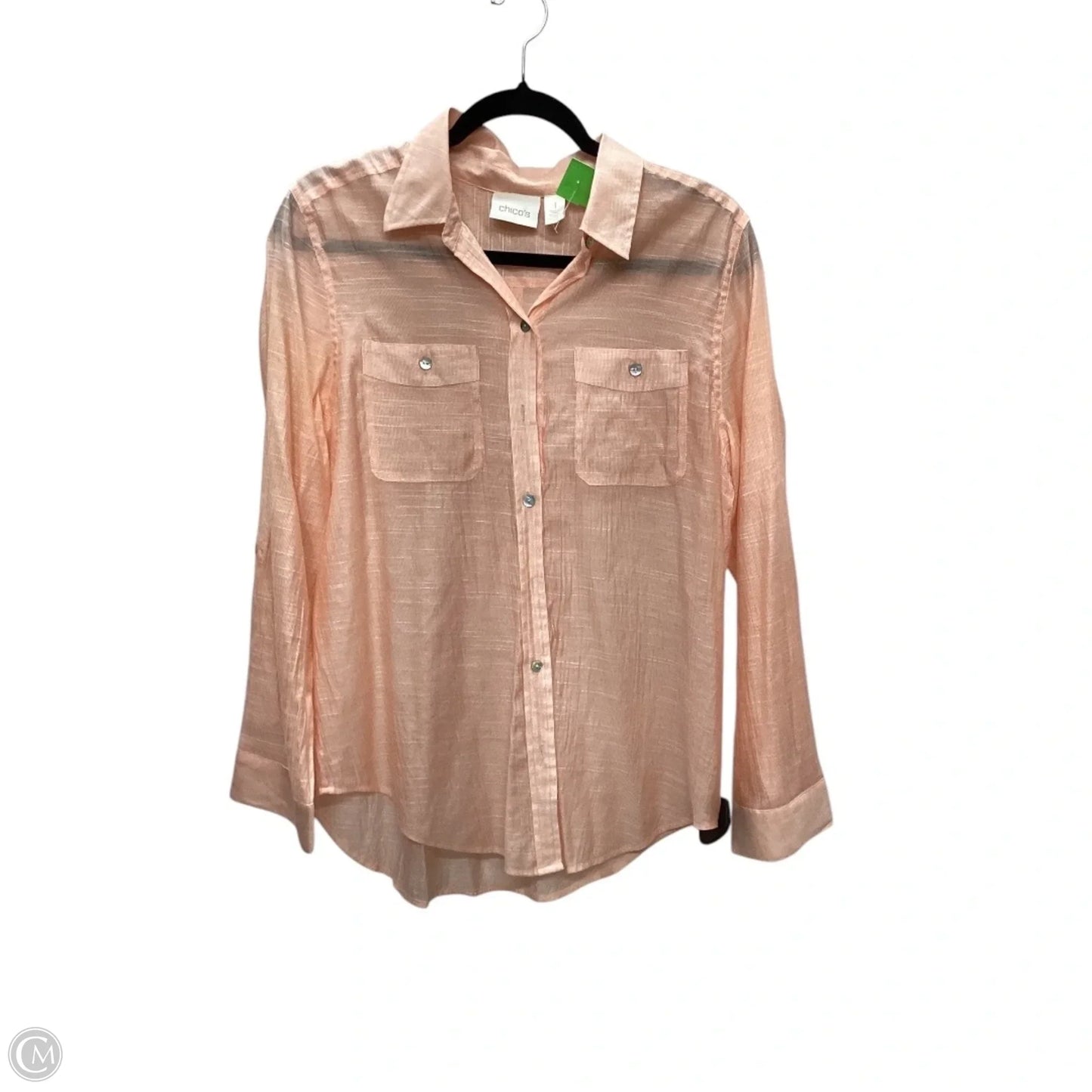 Top Long Sleeve By Chicos In Orange, Size: M