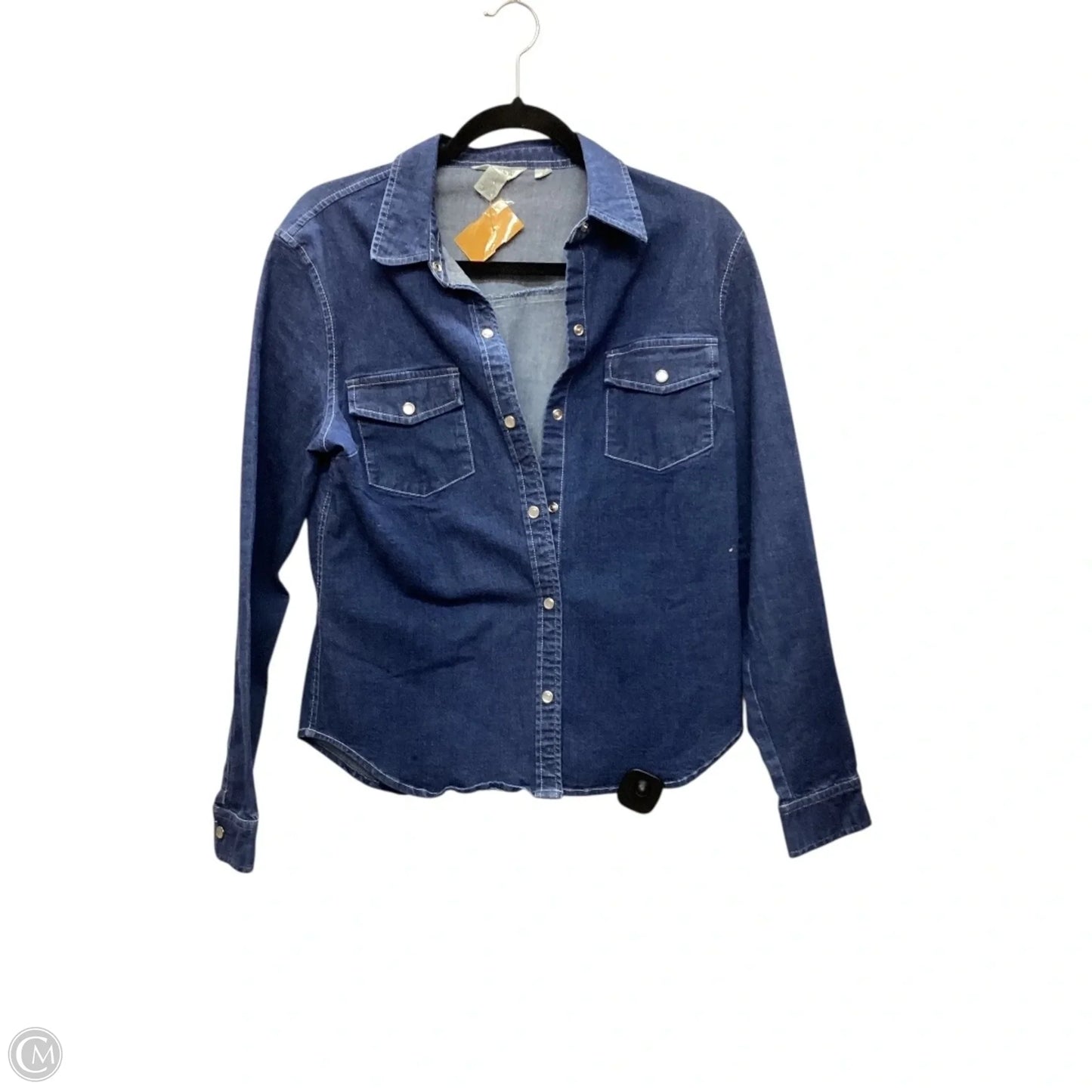 Top Long Sleeve By J. Crew In Blue Denim, Size: 8