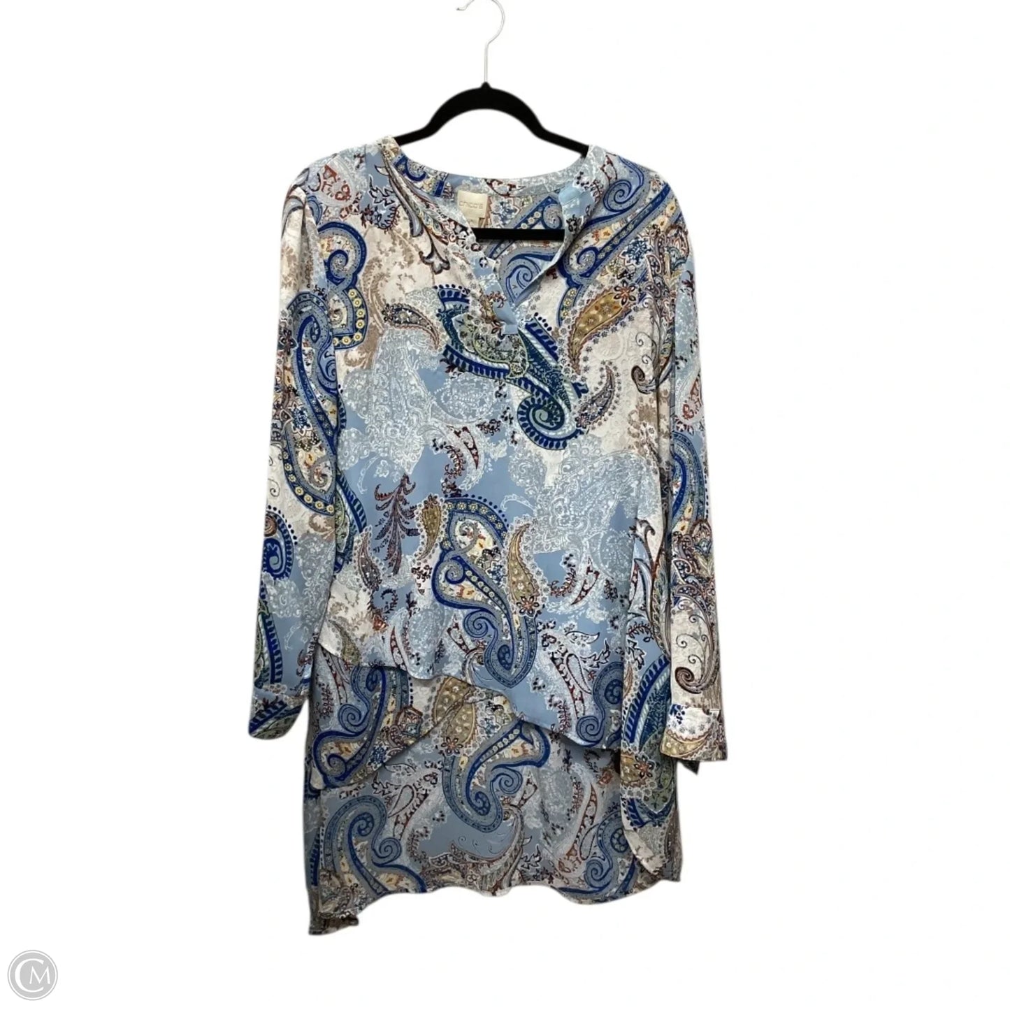 Blouse Long Sleeve By Chicos In Blue, Size: L