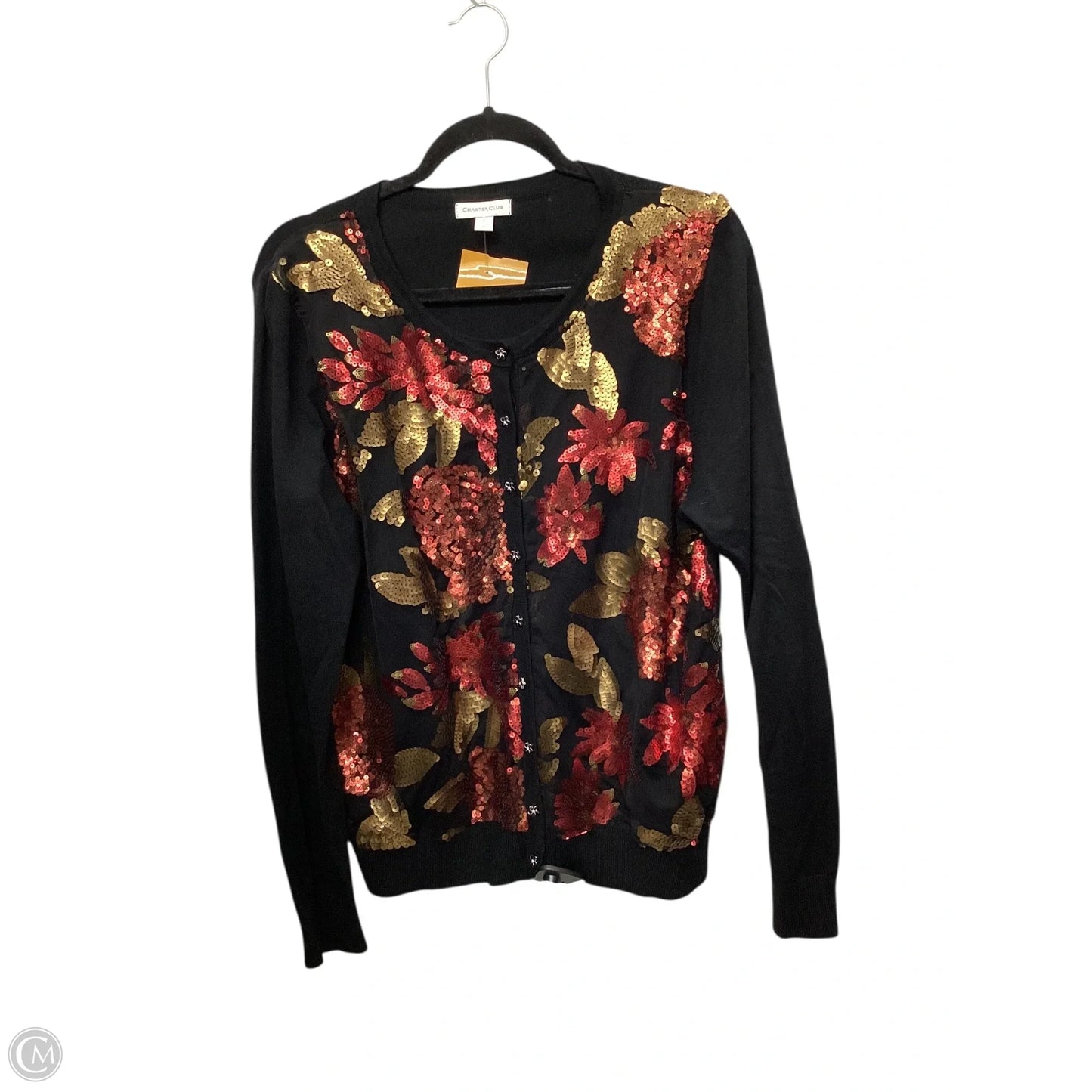 Cardigan By Charter Club In Black, Size: L