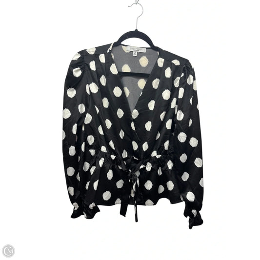 Blouse Long Sleeve By Sweet Rain In Polkadot Pattern, Size: M