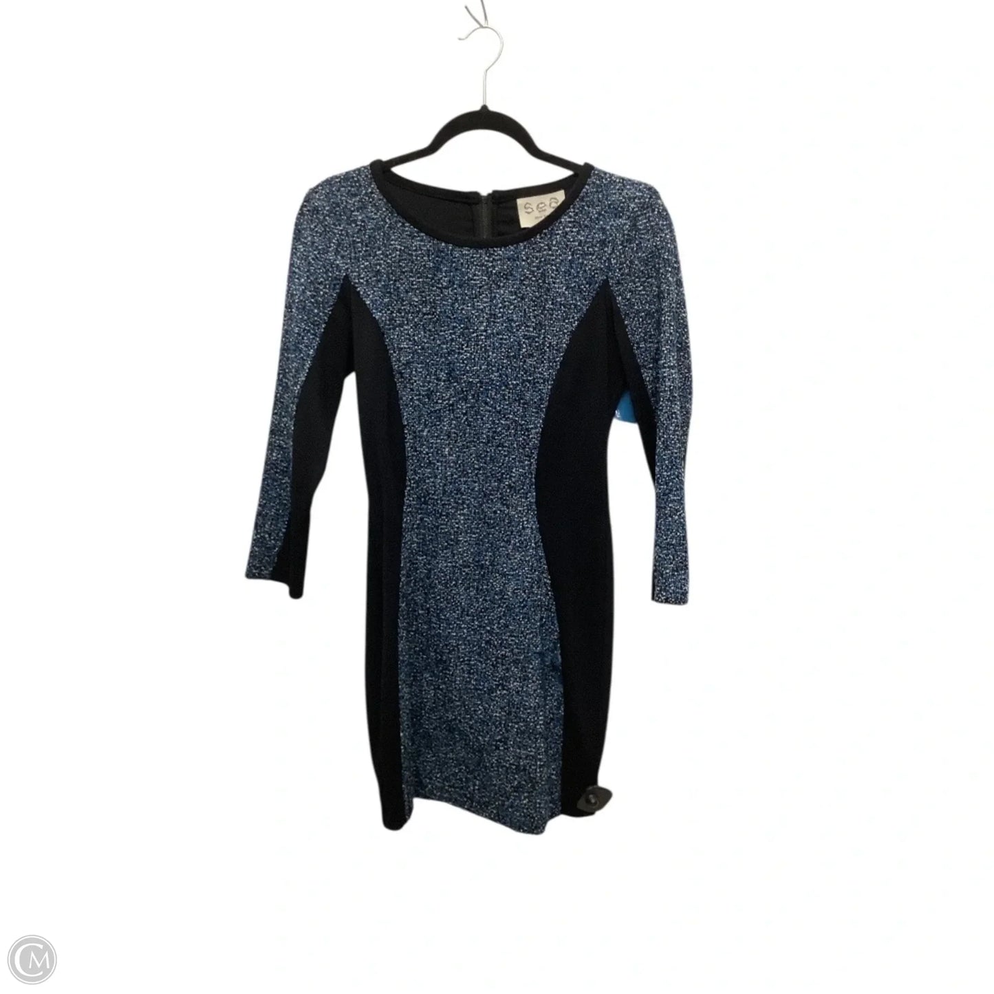 Designer Dress Work By Clothes Mentor In Black & Blue, Size: 0