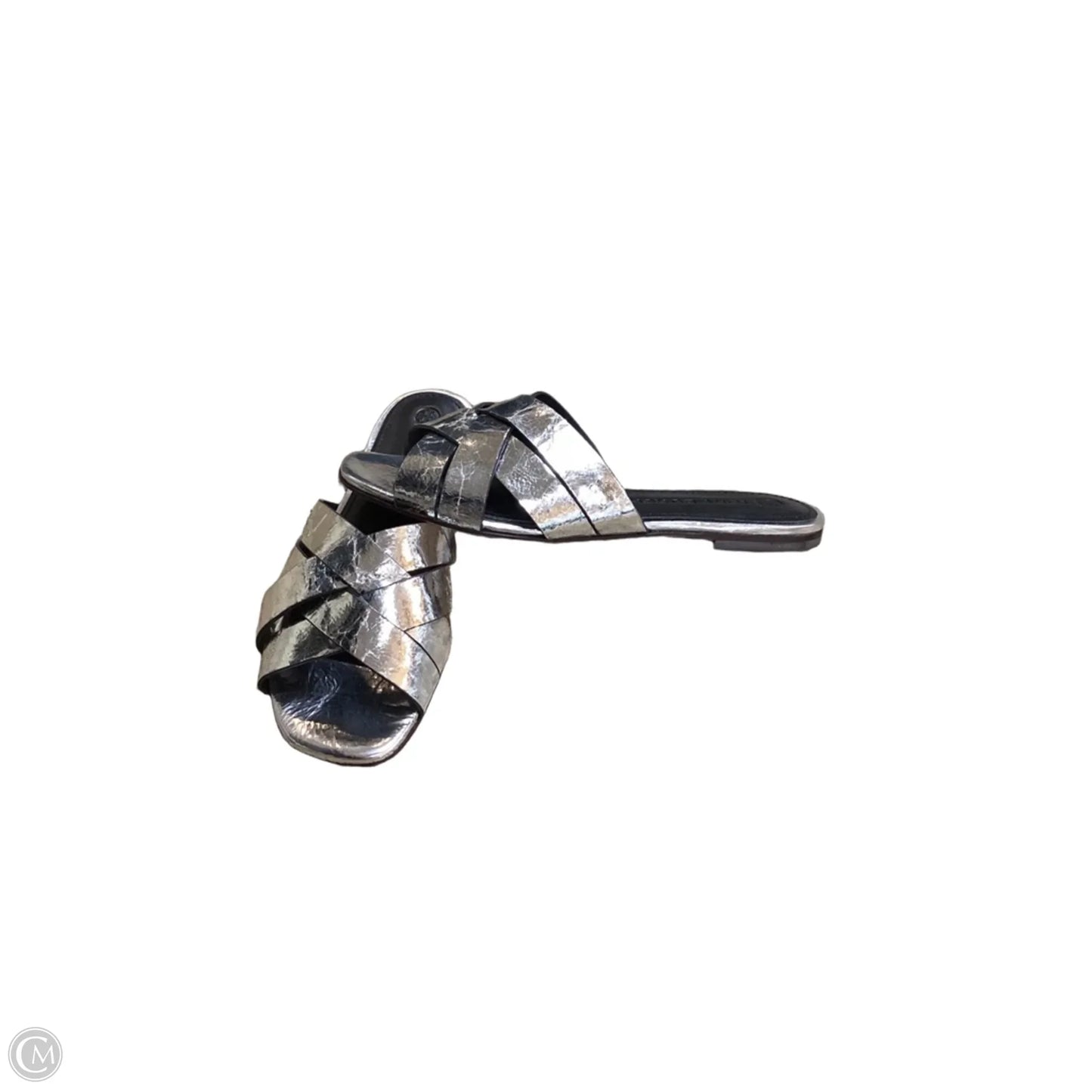 Sandals Designer By Tory Burch In Silver, Size: 6